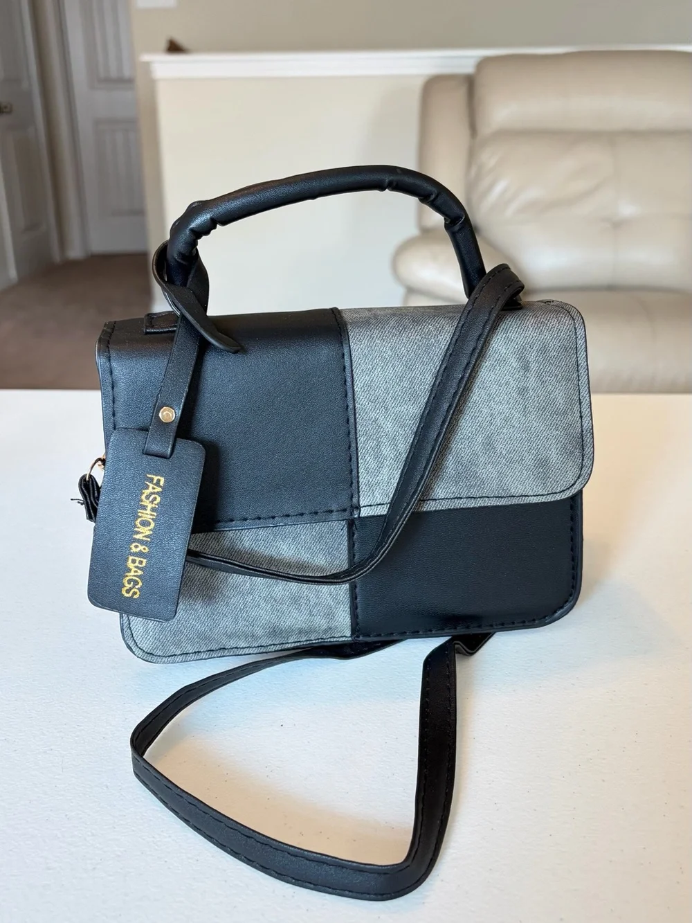Color Block Crossbody Handbag.